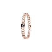 Colours by Kate - Stalen armband roseplated met zwarte zirkonia