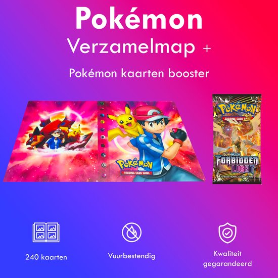 Pokémon Verzamelmap – Inclusief Pakje Kaarten – 240 kaarten opslag – Booster  Pack -... | bol.com
