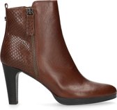 Manfield - Dames - Cognac enkellaarsjes met hak - Maat 41