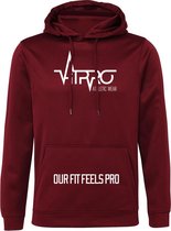 FitProWear Sport Polyester Hoodie - Trui - Sportkleding Burgundy L