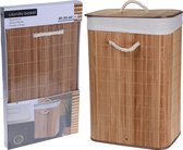 Wasmand bamboe 40x30x60cm - wasmand met deksel - wasmand opvouwbaar