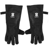 BBQ Leren Handschoenen Zwart | Barbecue Lederen Handschoen | BBQ & Oven handschoenen – Extra groot voor betere bescherming | Gevoerd