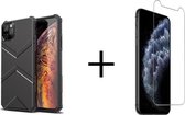 iPhone 11 Pro Max Hard TPU Bumper Case Zwart – Shockproof Hoesje – Premium Back Cover +  Screenprotector