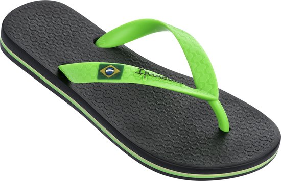 Ipanema Classic Brasil Kids Slippers Heren Junior - Black/Green - Maat 27/28
