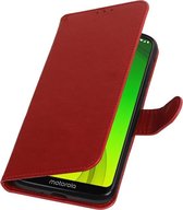 Bookstyle Hoes voor Motorola Moto G7 Power Rood