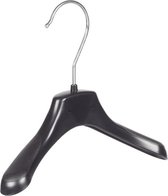 De Kledinghanger Gigant - 50 x Babyhanger kunststof zwart met schouderverbreding, 20 cm