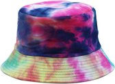 Bucket hat - Blauw - Tie-dye - Zwart - 2 in 1 - Regenhoed - Zonnehoed