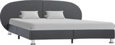 Bedframe Grijs Kunstleer (Incl LW Anti kras Vilt) 180x200 cm - Bed frame met lattenbodem - Tweepersoonsbed Eenpersoonsbed
