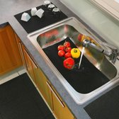 Multifunctioneel vloerkleed - Vloerkleden - Badkamer - Keuken - Vloermat - Wasmat | Zwart