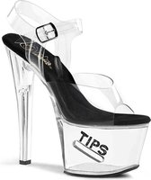 Pleaser Sandaal met enkelband, Paaldans schoenen -37 Shoes- TIPJAR-708-5 Paaldans schoenen Wit