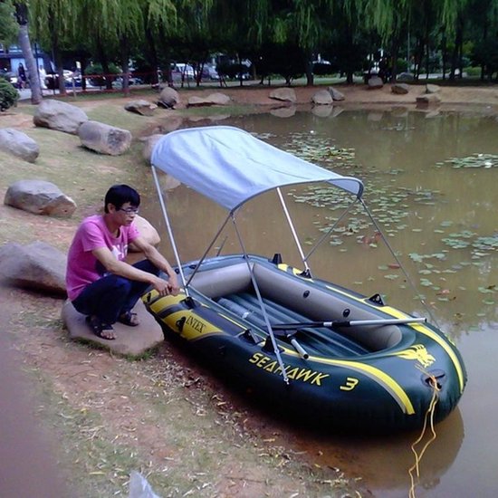 Tente de parasol de bateau gonflable en caoutchouc de canoë auvent pliant  extérieur