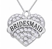 Bruids meisje- Ketting- Zilverkleur-charme bijoux