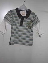 Dirkje poloshirt streep met grijze kraag mt 80