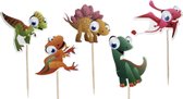 Dinosaurus Big Eye |24 stuks|cupcake - cupcake decoratie - cupcake versiering - cupcake toppers - taart decoratie - taartversiering