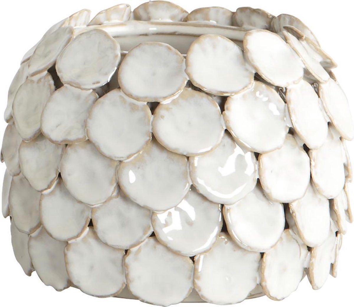 Vaas Dot wit aardewerk 15cm