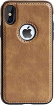 Luxe Case voor Apple iPhone X | iPhone XS | Bruin | Hoesje | Hoogwaardige PU Leren Back Cover