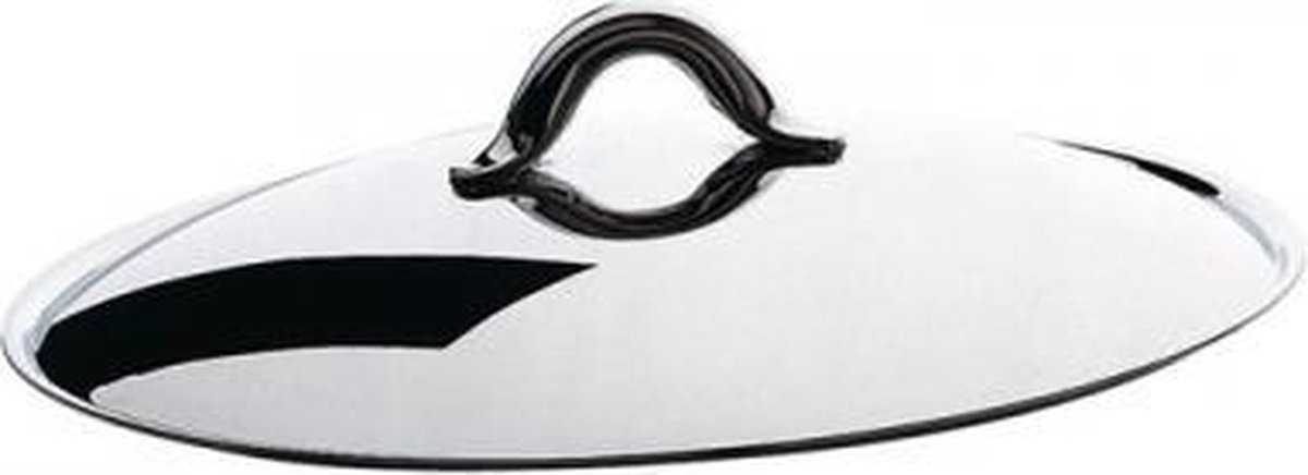 Alessi Pannendeksel Mami - SG200/16 - Ø 16 cm - Ontworpen door Stefano Giovannoni - Hoogwaardig 18/10 Roestvrij Staal - Geschikt voor Inductie - Vaatwasserbestendig - Elegant en Functioneel Design voor de Mami Pannenset
