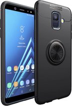 Luxe Magnetische Back cover voor Samsung Galaxy A6 2018 - Zwart - TPU - Magnetisch voor autohouder - Kickstand