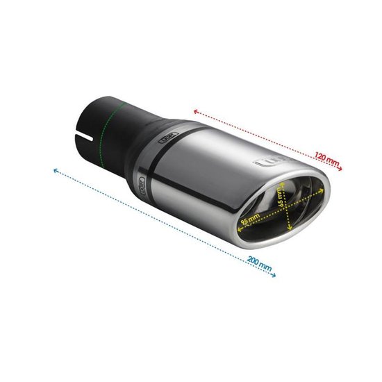 Ulter Sport Uitlaatsierstuk - Dubbel Rond 80mm Big Rim - Lengte 200mm Excl Demper Montage 50mm Rvs