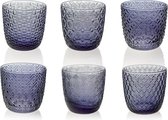 Luxe waterglazen "sixties" blauw