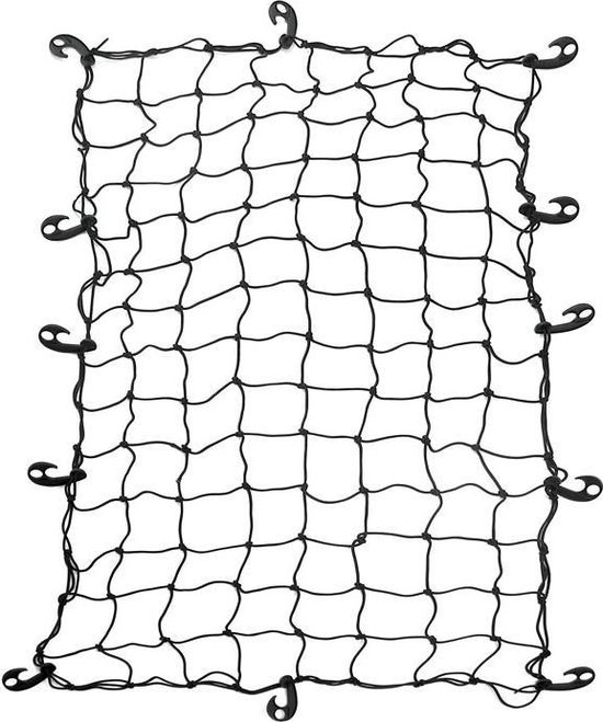 Filet élastique porte bagage jaune 30 cm x 30 cm 12 crochets
