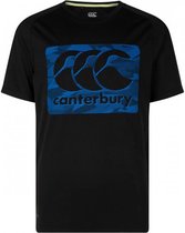 Canterbury VapoDri Poly Large Logo  Sportshirt - Maat 128  - Jongens - zwart/blauw