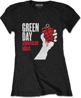 Tshirt Femme Green Day -M- American Idiot Zwart
