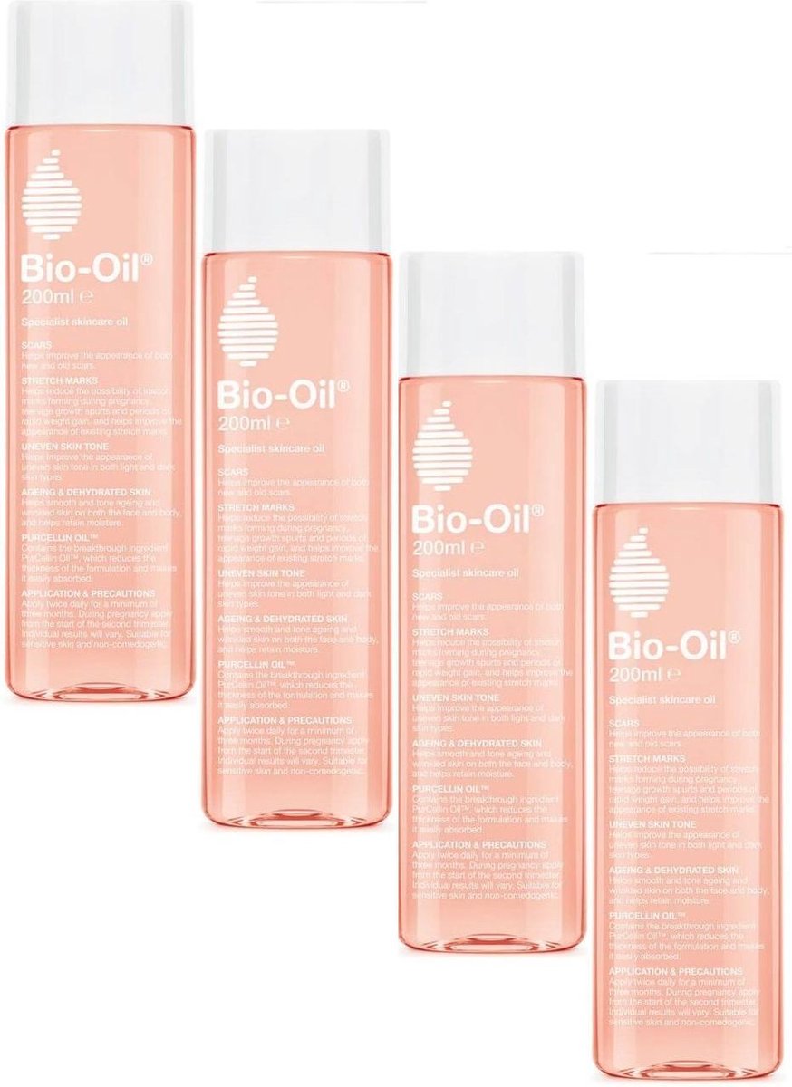 Bio-Oil Huidolie - Huidverzorgingsolie - 4 x 200 ml Voordeelverpakking - Bio Oil
