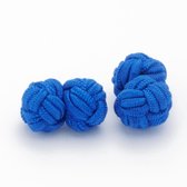 Manchetknopen - Zijden Knoop Blauw Helderblauw
