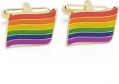 Boutons de manchette - Rainbow Flag Square Gaypride