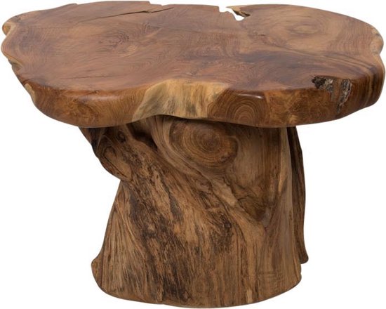 KingWoods - Robuuste muschroom tafel van teak hout - bijzettafel /  salontafel | bol.com
