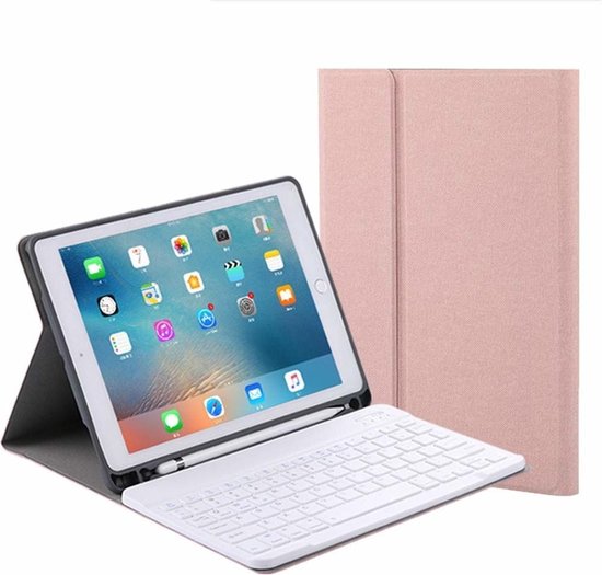 neus Bedoel Ruwe slaap iPad 2021 Hoes met Toetsenbord Rose Goud - iPad 2020 hoes - iPad 9e/8e/7e  Generatie... | bol.com