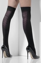 SMIFFYS - Zwarte ondoorzichtige kousen met nepkorset voor vrouwen - Accessoires > Panty's en kousen