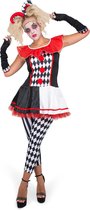 Karnival Costumes Joker Harlekijn​ Kostuum Dames Carnavalskleding Dames Carnaval - Polyester - Maat L - 4-Delig Jurk/Leggings/Handschoenen/Hoofdband