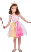 LUCIDA - Veelkleurige magische eenhoorn outfit voor meisjes - XS 92/104 (3-4 jaar)