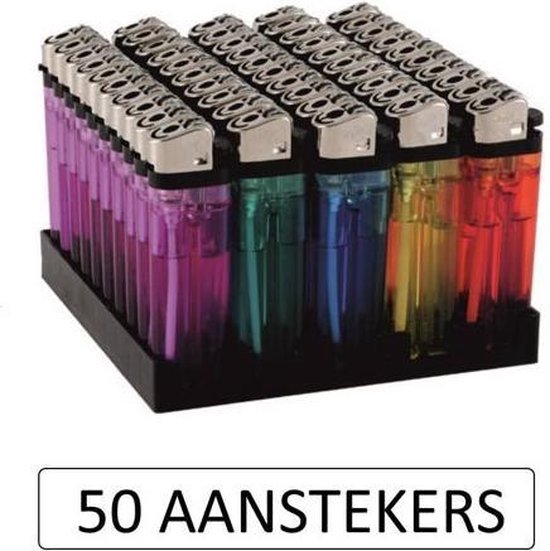Goedkope wegwerp aanstekers 50 stuks diverse kleuren + Gratis verzending |  bol.com