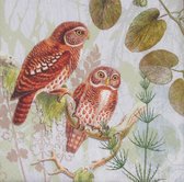 Servetten Pair of Owls 33 x 33 cm