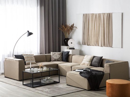 Beliani AREZZO III Loungeset beige polyester bol