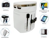 FlinQ Universele Wereldreisstekker - Reisstekker met 2 USB poorten - Travel Adapter - Wit - 160+ landen