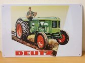 Deutz tractor land Reclamebord van metaal METALEN-WANDBORD - MUURPLAAT - VINTAGE - RETRO - HORECA- BORD-WANDDECORATIE -TEKSTBORD - DECORATIEBORD - RECLAMEPLAAT - WANDPLAAT - NOSTAL