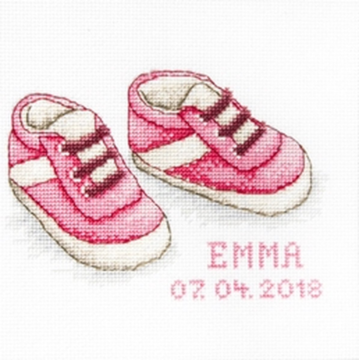 Borduurpakket Geboorte Baby Schoentjes Meisje - Luca S