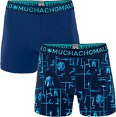 Muchachomalo - Heren 2-pack Boxershorts Kitt Print Blauw - XXL