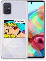 Silicone Back Cover Geschikt voor Samsung Galaxy A71 Popart Oh Yes