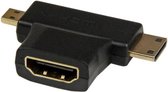 StarTech HDMI 2-in-1 T-adapter - HDMI-naar-HDMI Mini of HDMI Micro-comboadapter – F/M