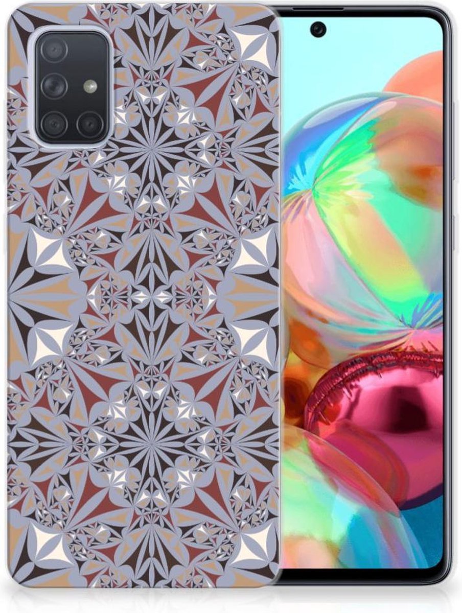 Samsung Galaxy A71 TPU Siliconen Hoesje Flower Tiles