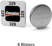 8 stuks (8 blisters a 1 stuk) Energizer Zilver Oxide Knoopcel 329 LD 1.55V