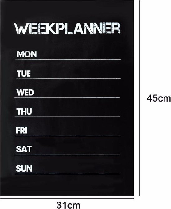 Uitgaan Voorzichtigheid kalkoen WiseGoods - Premium Weekplanner Krijtbord Sticker - Familieplanner -  Afspraken Agenda... | bol.com