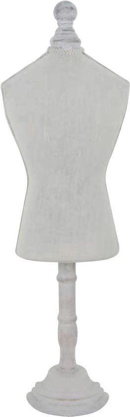 Dielay - Display voor Sieraden - Paspop / Mannequin - Hout - 46x12 cm - Wit  | bol.com
