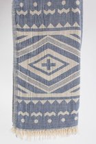 uit Turkije By Aquatolia Hamamdoek Gagae - 100% Zacht Katoen - Strandlaken - Handdoek - Blauw - 100cm x 180cm - Originele hamamdoek uit Turkije