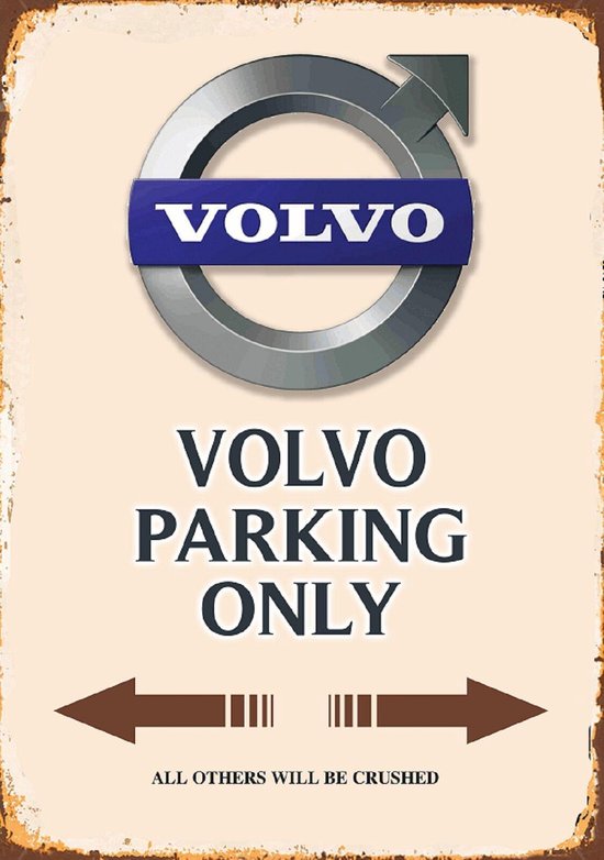 Wandbord - Volvo Parking Only -20x30cm- | bol.com